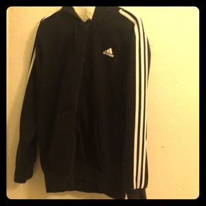 Adidas striped zip-up hoodie